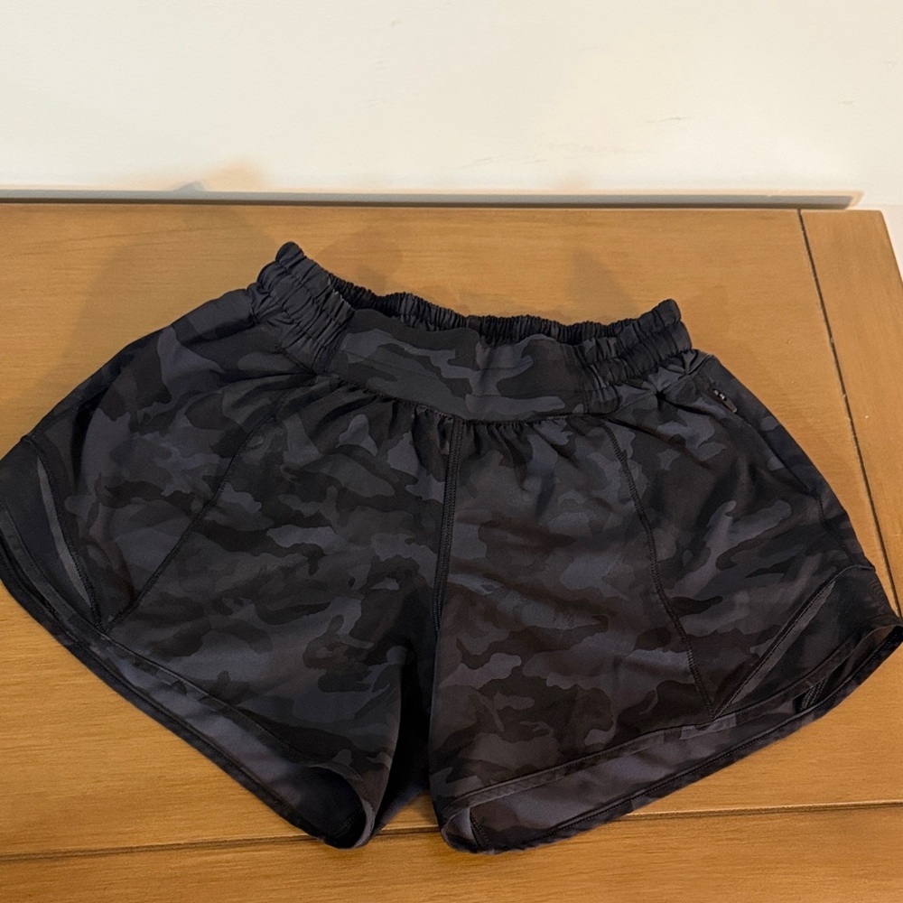 Lululemon Athletica Black Camo Athletic Shorts